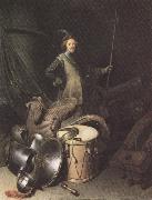 Gerrit Dou Standing Soldier with Weapons (mk33) china oil painting reproduction